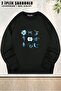 Unisex All Nine Glyphs of Fringe Printed Oversized Crew Neck Sweatshirt