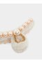 Beige Faux Fur Pearl Hair Claw - 4