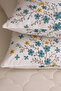 Butterfly Turquoise Patterned 2-Piece Pillowcase Cotton Fabric with Zipper - 2