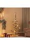 Metal Christmas Tree with Wooden Base Black 150 cm