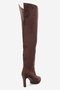 Vody Brown Suede Over-The-Knee Zippered Women's Heeled Boots - 5