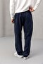 Wilder Soft Modal Fabric Comfortable Fit Pleated Men's Trousers - Navy Blue - 6