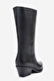 Juana Black Skin Genuine Leather Pointed Toe Women's Boots - 5