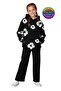 Children's Unisex Floral Patterned Hooded Sweatshirt - 5