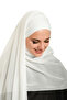 Cream Practical Ready-To-Wear Bonnet Shawl Chiffon Plain 2506_40 - 5