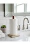 Natural Travertine Marble Towel Rail with Wooden Handle 14X14 cm - 4
