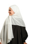 Cream Practical Ready-To-Wear Bonnet Shawl Chiffon Plain 2506_40 - 3