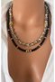 (2 Necklaces) Dalmatian Varied Quartz Czech Crystal Special Design Double Necklace Set, Allergy-Free, in Special Gift Box - 4