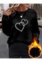 Heart Printed Oversize Unisex Women/Men's Crew Neck Sweatshirt