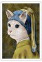 Retro Funny Kitten Wall Art (30x40 cm) – Cute Cat Canvas Print for Home Decor With Outer Frame