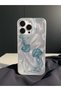 iPhone 16 Pro Compatible Jellyfish Patterned Feathered Hologram Silicone Case - 6