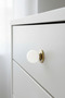 Porcelain Button Antique Yellow Furniture Handle Ceramic Drawer Cabinet Handle Single Screw - 2