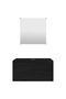 2 Piece Bathroom Furniture Set Black Engineered Wood - 2
