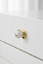 5 Pcs Porcelain Furniture Handle Gold Gilding Pattern Ceramic Knob Drawer Handle with Single Screw - 2