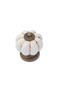 5 Pieces Porcelain Furniture Handle Single Button White Antique Drawer Cabinet Handle (Single Screw) - 5