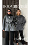 Women's Fox Cashmere Balloon Sleeve Short Coat – |   Oversized Buy Gathered Design - 2