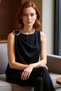 Elegant Draped and Metal Buckle Detail Women Blouse Quality Stylish Comfortable Modern Elegant Casual - 2