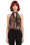 Women's Animal Print Halter Neck Tulle Blouse Quality Stylish Comfortable Modern Elegant Casual - 3