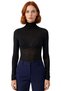 Women's Long Sleeve Mock Neck Stretchy Knitted Top Everyday Elegance and Comfort Quality Stylish Comfortable - 3