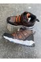 Brown Outer Material Skin Leather Siliphon and Banded Children's Boots - 4