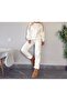 Women's Clothing White Color Stone Detailed Three Thread Crew Neck Sweatshirt - 4