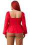 Women's Heart Neckline Balloon Sleeve Detailed Woven Blouse Quality Stylish Comfortable Modern Elegant Daily - 4