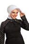 وشاح تيسيتير عملي جاهز للارتداء باللون الأبيض مع قبعة مدمجة من الفيسكون سادة 2513_42