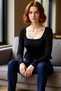 Women Square Collar Long Sleeve Knitted Blouse Lace Detail Quality Stylish Comfortable Modern Elegant Casual - 2
