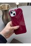 iPhone 13/14/15 Compatible 3D Heart Design Burgundy Glossy Silicone Soft Case - 5