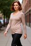 Women's V-Neck Long Sleeve Stretchy Knitted Bodycon Blouse Quality Stylish Comfortable Modern Elegant Casual