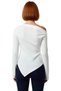 Women's Burgundy Draped Boat Neck Asymmetrical Stretchy Long Sleeve Knitted Blouse Ideal for Everyday Outfits - 4