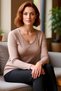 Women's V-Neck Long Sleeve Stretchy Knitted Bodycon Blouse Quality Stylish Comfortable Modern Elegant Casual - 2