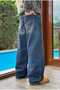 Dark Blue Distressed Extra Baggy Pants - 7