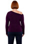 Women's Asymmetrical Neckline Shirred Sandy Woven Polyester Blouse Suitable for Daily Wear Long Sleeve - 4