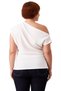 Women's Asymmetrical Cut Boat Neck Detailed Woven Blouse Quality Stylish Comfortable Modern Elegant - 4