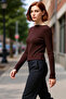 Women's Asymmetrical Cut Buttoned Spanish Sleeve Knitted Quality Stylish Comfortable Modern Elegant Casual