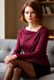 Women's Asymmetrical Neckline Gathered Bodycon Long Sleeve Knitted Quality Stylish Comfortable Modern Elegant - 2