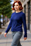 Viscose Crew Neck Stretchy Knitted Long Sleeve Women Blouse Quality Stylish Comfortable Modern Elegant Casual