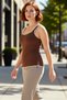 Women Square Neck Bodycon Slim Knitwear Blouse Thick Straps Ideal for Daily Wear