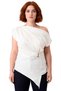 Women's Asymmetrical Cut Boat Neck Detailed Woven Blouse Quality Stylish Comfortable Modern Elegant - 3