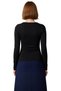Women's Burgundy Square Neck Fitted Long Sleeve Blouse Stretch Fabric Combed Cotton Single Jersey Woven for Winter Casual Wear - 4