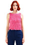Fitted Seersucker Woven Blouse Sleeveless Boat Neck Casual Style Modern Style for Use - 3