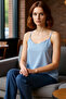 Women's V-Neck Thin Strap Plain Woven Blouse Casual Elegance and Comfort Quality Stylish Comfortable Modern - 2