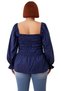 Women's Square Neck Gathered Sleeve Gipeli Woven Blouse A-Line Silhouette Crop Length Feminine Style - 4