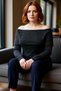 Women's Ecru Glitter Carmen Collar Knitwear Blouse Off-The-Shoulder Design Spring Autumn Casual Daily Use - 2