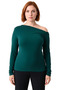 Women's Asymmetrical Neckline Shirred Sandy Woven Polyester Blouse Suitable for Daily Wear Long Sleeve - 3