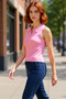Women's Polo Collar Ribbed Slim Summer Blouse Carefully Selected Stylish Appearance Comfortable and Long-Lasting