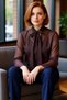 Women's Stylish V-Neck Lace-Up Blouse Elegant and Modern Design Quality Stylish Comfortable Modern Elegant - 2