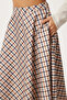 Checkered Midi Flared Skirt Lns0092 Cream Navy Blue - 5