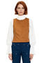 Women's Suede Textured Knitted Vest Top Quality Stylish Comfortable Modern Elegant Casual - 3